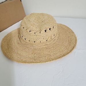 Scala Studio Natural Fibre Crochet Raffia Straw Sun Hat Women’s